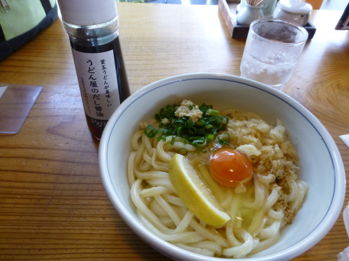 いろりや、釜玉うどん